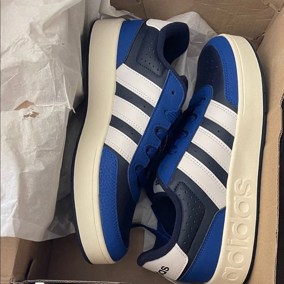 Adidas Kids Sneakers BREAKBASE SHOES KIDS - Navy and White - Picture 5 of 6